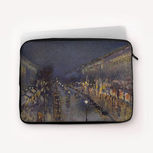 Laptop Sleeves Camille Pissarro The Boulevard Montmartre at Night