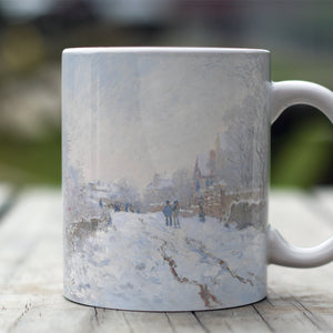 Ceramic Mugs Claude Monet Snow Scene at Argenteuil