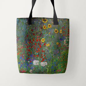 Tote Bags Gustav Klimt Garden with Sunflowers