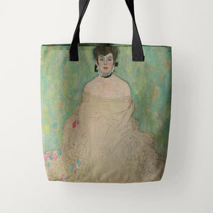 Tote Bags Gustav Klimt Portrait of Amalie Zuckerlandl