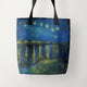 Tote Bags Vincent van Gogh Starry Night over Rhone